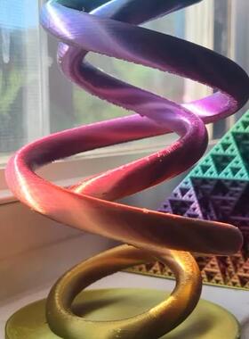 3D打印动能幻象螺旋模型不停旋转几何模型家具桌面摆件装饰