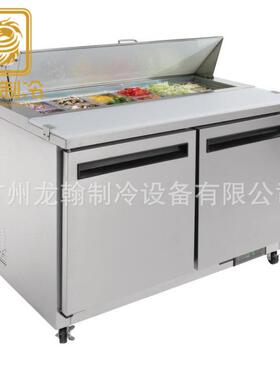 美款双门不锈钢冰箱风冷工作台美式沙拉台披萨一体式操作台