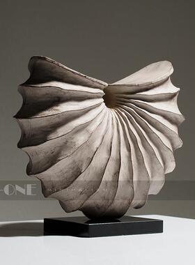 匠十三 创意海螺装饰品中古复古怀旧风玄关树脂艺术工艺品家居摆