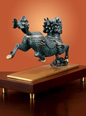 吉善缘《王者麒麟》铜麒麟摆件家居客厅办公室桌公司开业礼品0903