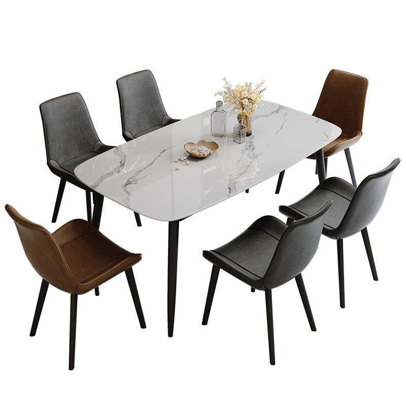 北欧现代简约高端加厚岩板餐桌椅组合客厅家用小户型吃饭桌长方形,淘宝优惠券,粉丝福利购,淘宝优惠卷