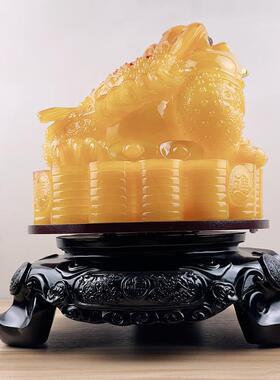 创义乌厂家树仿财蜜蜡招脂金蟾三足蟾蜍摆件意招K71285财办公桌摆