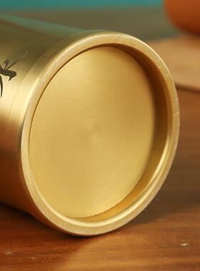 桌黄铜面笔筒摆件笔家用创意高档124牙签罐签牙筒筒办公室高档铜