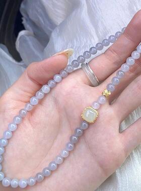 复古烟紫小方糖手串女款清冷气质显白双层手链设计感简约个性百搭