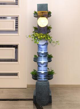 泉饰界欧式流水喷泉景观装饰玄关客厅室内风水落地招财加湿摆件