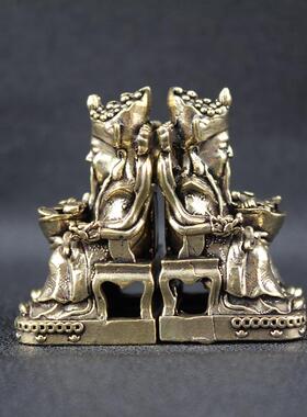 黄铜摆件文财神人物佛像财帛星君家居办公室工艺品文化金属装饰品