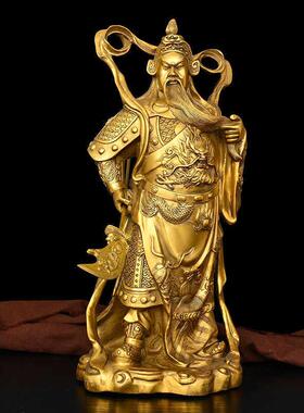黄铜韦陀铜像韦陀菩萨家居摆饰家宅护宅韦陀伽蓝护发佛像关公韦陀