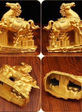 新款直销合金招财马上有钱摆件办公室装饰品金属工艺品客厅开业礼