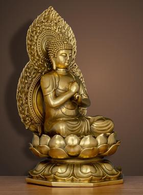 正品福佑林 黄铜卢遮毗那佛像大日如来佛家用供奉佛堂命本佛佛摆