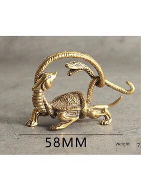 彷古黄铜四大神兽青龙白虎朱雀玄武一套四灵兽家居客厅风水摆件