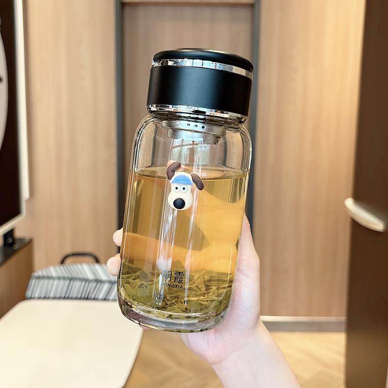 水杯玻璃杯带茶隔高颜值男女士单层泡茶杯子耐热防爆可携式直饮杯,淘宝优惠券,粉丝福利购,淘宝优惠卷