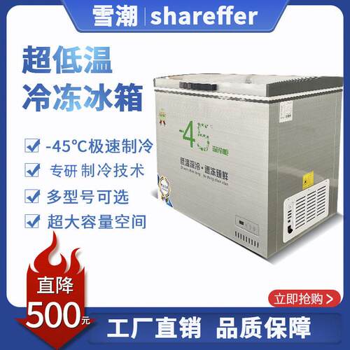 超低温冰柜卧式冰柜丸子水饺冷冻柜速冻柜冰柜储存柜商用冰柜 - 图0