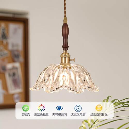 饭厅吊灯现代简约餐桌灯高级感轻奢玻璃三头吧台饭厅中山灯具P271 - 图3