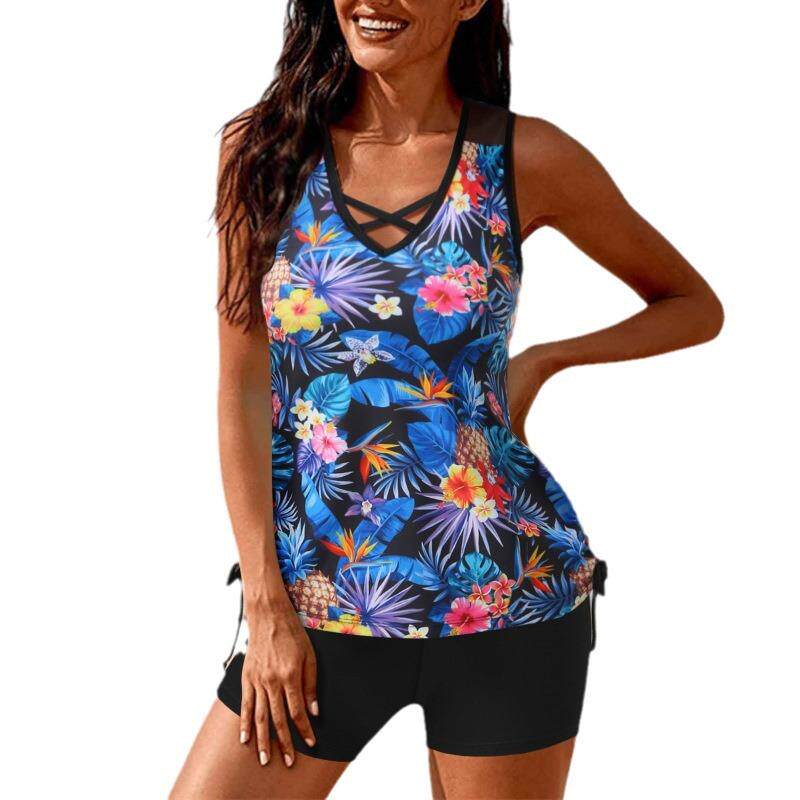 size women fat skirt boxer tankini woman Plus split suit - 图3