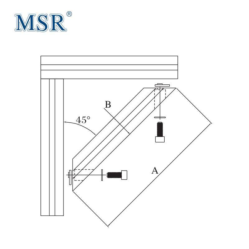 MSR铝型材配件欧标2020系列160/320/480mm45度加强可定制斜支撑件,淘宝优惠券,粉丝福利购,淘宝优惠卷
