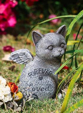 跨新品宠物纪念RDW040/R墓碑境树脂摆件家居庭院花园念咪小猫狗纪