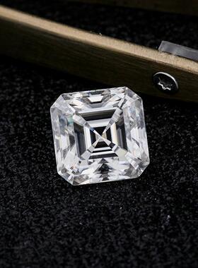 阿斯切白色莫桑石裸石2-8.5克拉方形莫桑裸钻 过钻石笔测试