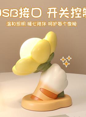 创意可爱台灯摆件卧室床头儿童房间装饰礼物小夜灯艺术高级感小众