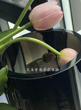 HJM-原产丹麦烟灰色直筒花瓶家居高档酒店婚庆插花富贵竹装饰