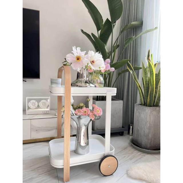 Umbra storage rack with stylish wheels movable living room storage rack dining cart push cart