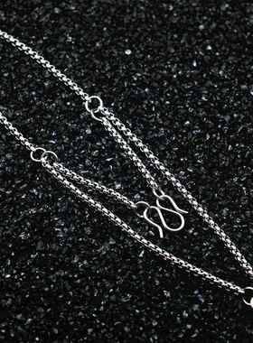 钛钢项链男女泰国佛牌链子双层多挂两三五挂佛牌挂链加长款毛衣链