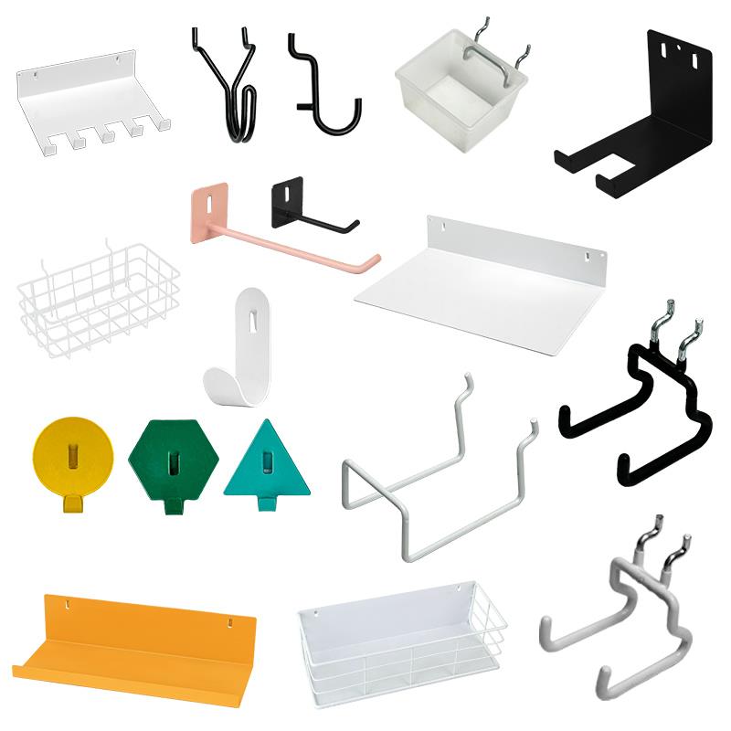 25-hole hole board hook accessories round hole diy five metal desk rack storage e-sports girl magnetic bracket