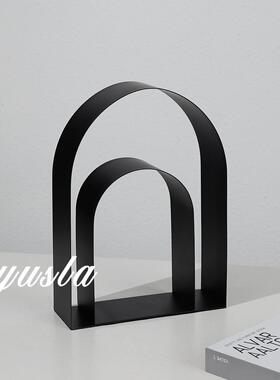 简约创意拱门铁艺样板间售楼处客厅电视柜玄关软装饰品工艺品摆件