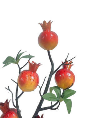 石榴石玄关酒柜摆设花花花艺餐桌仿真客厅摆件插花柿子榴花装饰假