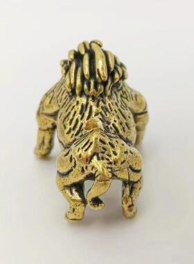 实心黄铜生肖猪摆件香插桌面装饰茶几茶宠复古铜工艺野猪手把件批