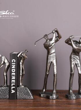高尔夫人物摆件办公室酒柜电视柜书房家居饰品树脂工艺品