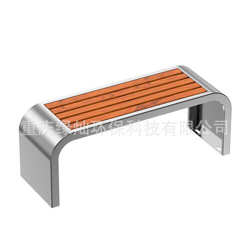 园休闲椅子LC-XH01公户外长椅不锈椅防腐木塑木公园室外钢条凳椅 - 图3