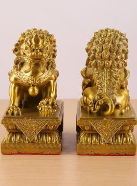 铜狮子摆件北京狮铜狮子厂家金属工艺品家居摆件北京狮一对