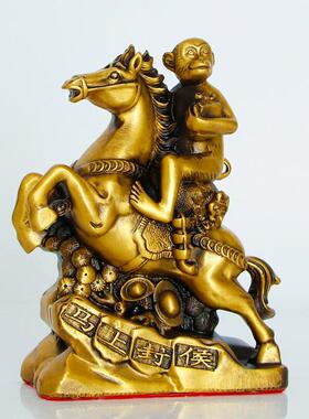 纯铜马上封侯摆件猴子骑马马上有候办公室客厅马到成功装饰品礼品
