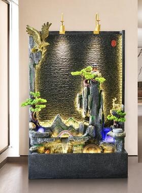 水幕墙流水屏风假山摆件循环水玄关办公室庭院喷泉鱼池背景水景观