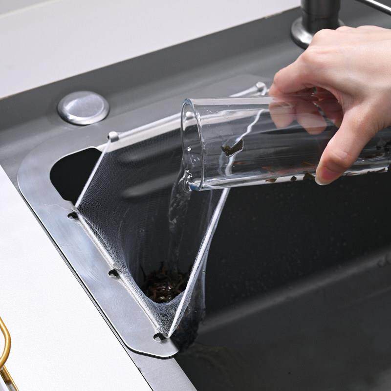 一次性水槽过滤网厨房304不锈钢三角沥水架剩饭剩菜挂网沥水篮,淘宝优惠券,粉丝福利购,淘宝优惠卷