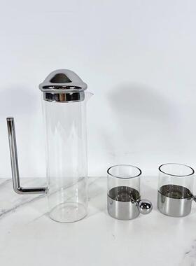 现代样板间玻璃水杯水壶酒具酒杯摆件售楼部客厅厨房装饰艺术摆设