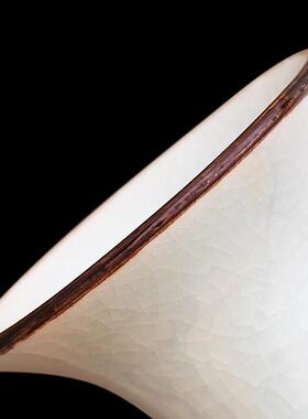 景德镇陶瓷器仿古天青裂纹花瓶摆件客厅插花器工艺品干花装饰瓶