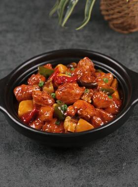 仿真食物模型砂锅黄焖鸡米饭美食菜肴菜模假菜摄影食品展示道具