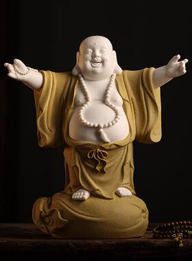 正品型陶瓷弥大佛像菩萨大肚笑佛福饰拜礼布袋勒弥勒佛像家居工艺