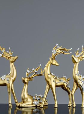 情侣鹿电视柜酒柜装饰品摆件家居结婚礼物送新人婚房摆设简约风格