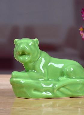 正品绿色大小号陶瓷老牛招财蛇二生肖兔龙马十风水羊狗猪鼠猴鸡虎