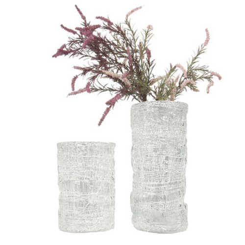 工艺品现代简约圆形拉丝书房干花摆件客厅家居装饰品花瓶玻璃花瓶 - 图3