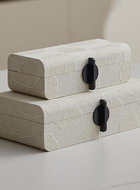 新中式酒店会所会客厅沙发茶几氛围感装饰首饰盒收纳盒摆件高级感