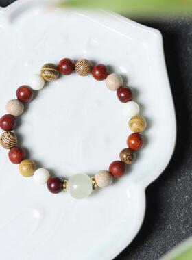 民族风多宝珠竹节六字箴言月光石手串念珠手链男女士单圈侣款饰品