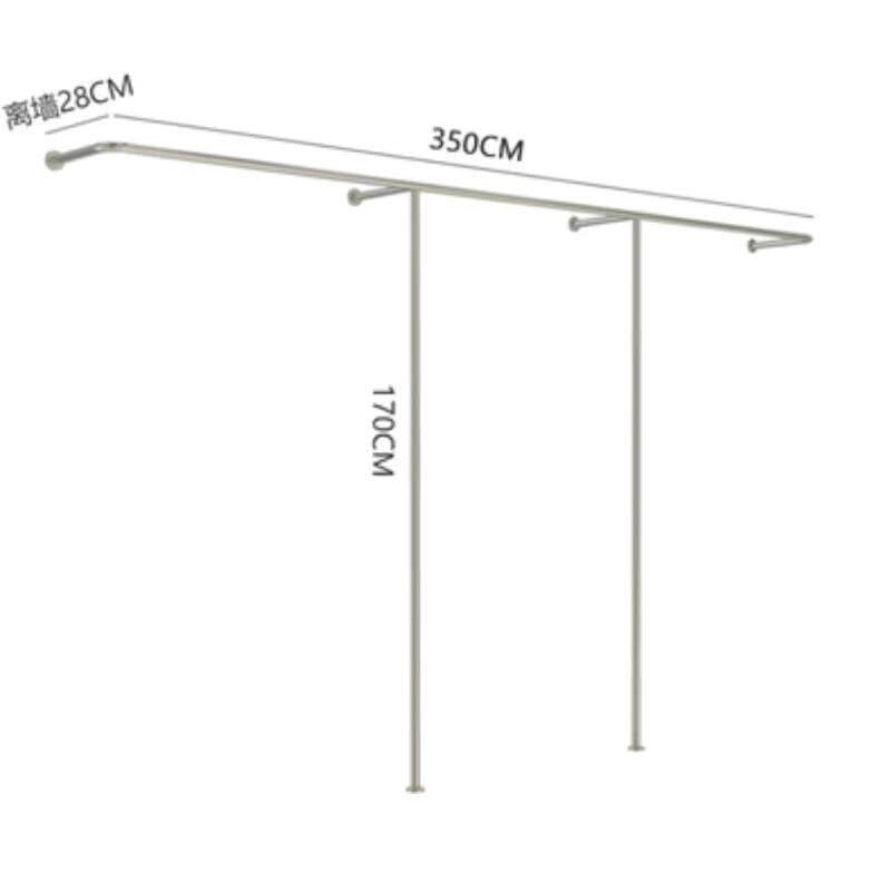 加厚服装店展示架女装陈列架不锈钢上墙壁挂式挂衣架童装落地侧挂 - 图2