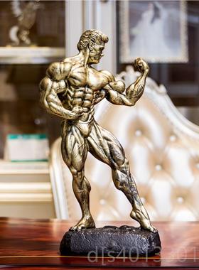 高档比拳王肌肉男健美赛先生健身奖大杯力士雕塑健身房装饰品摆件