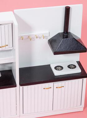 1：12娃娃屋dollhouse过家家微缩食玩模型白色厨房料理台两件套