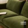 Retro style velvet sofa, small apartment furniture, fabric sofa, living room, simple modern straight row three-person sofa