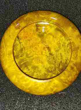 高档黄金樟烟灰缸件实木创意性时个尚客厅公室家用桌面摆中欧式无