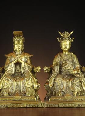 黄铜玉帝王母玉皇大帝王母娘娘家居供奉神像摆件厂家玉帝